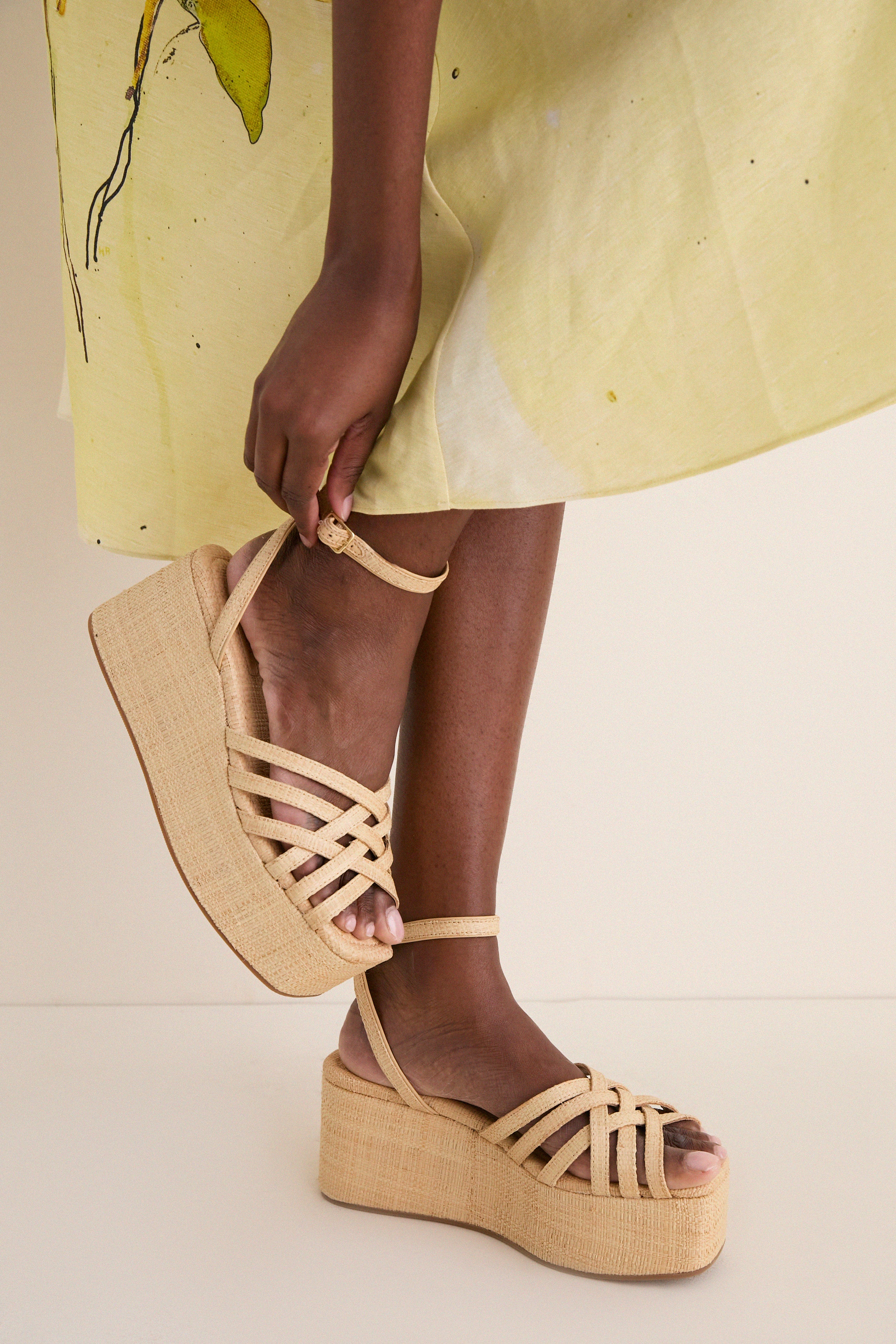 Natural Raffia Channing Platforms | Loeffler Randall