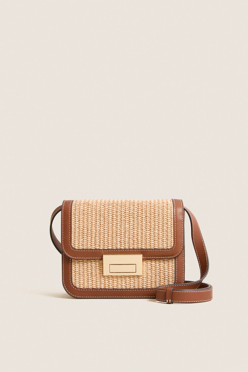 Natural Straw Desi Crossbody Bag