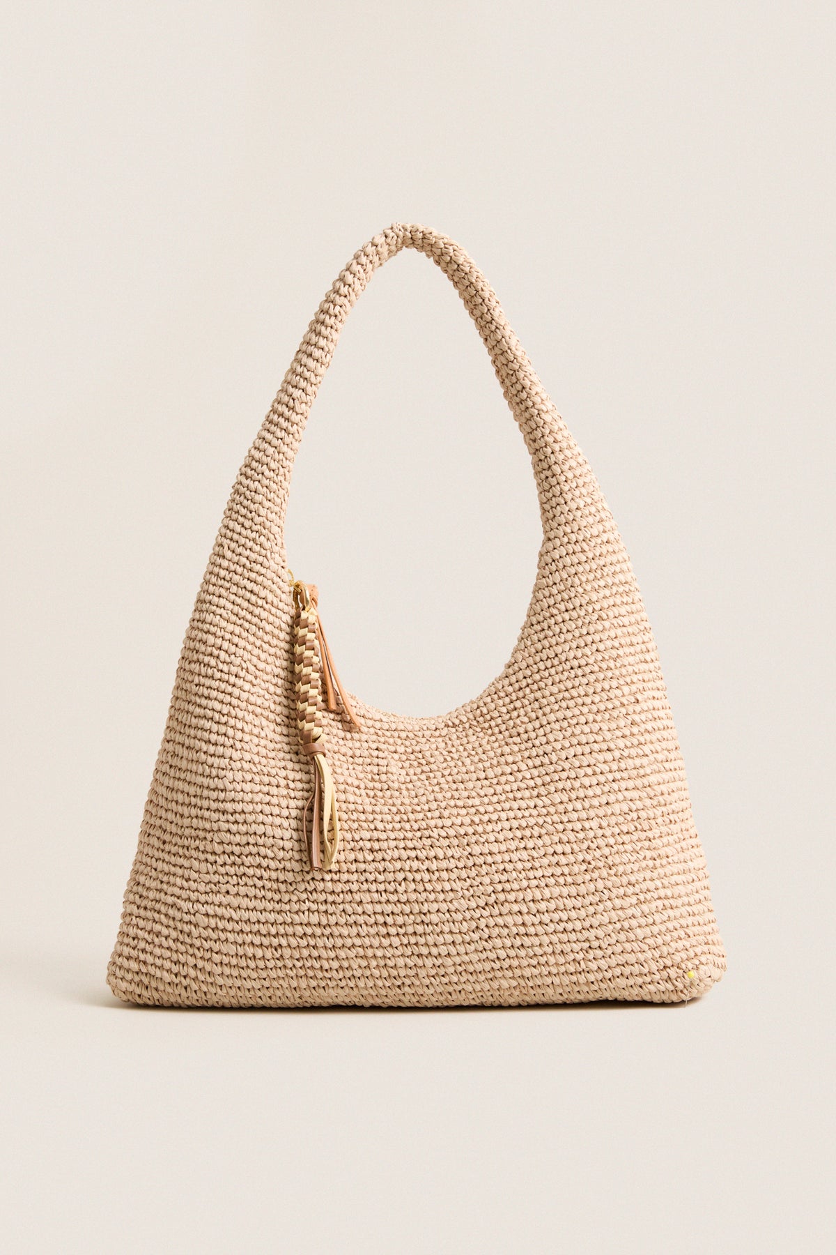 Natural Crochet Raffia Willow Tote Bag