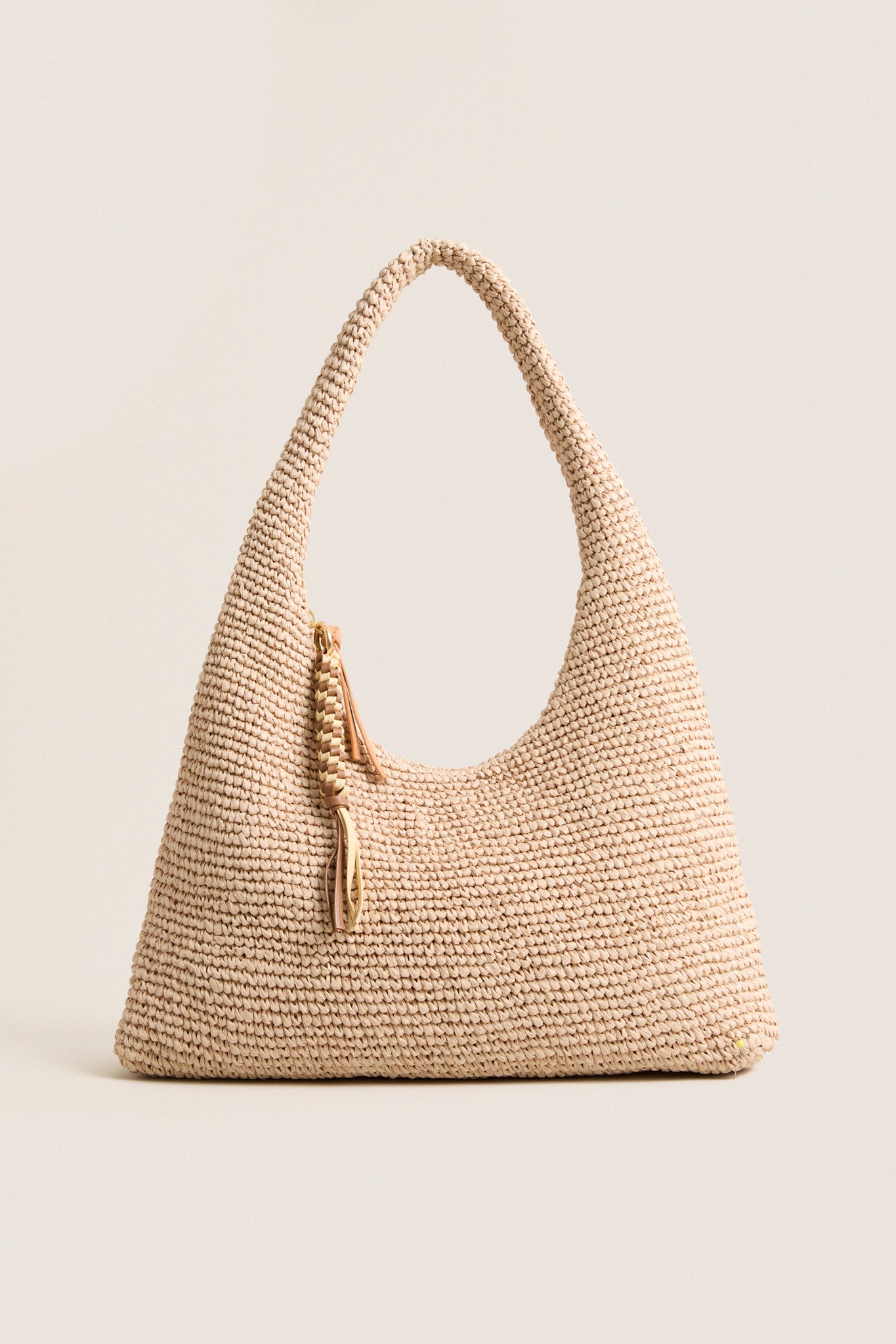 Natural Crochet Raffia Willow Tote Bag