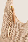 Natural Crochet Raffia Willow Tote Bag