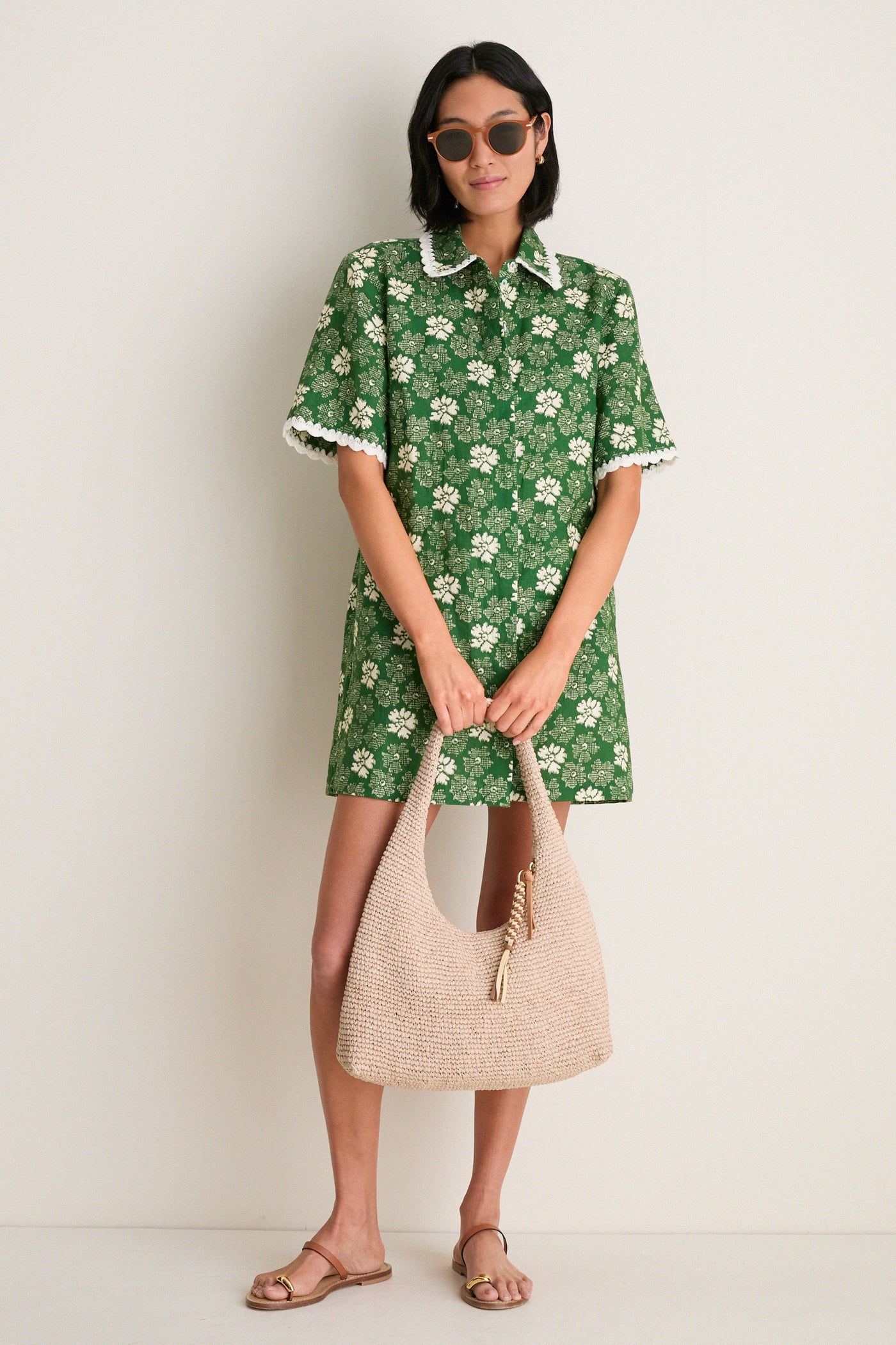 Natural Crochet Raffia Willow Tote Bag