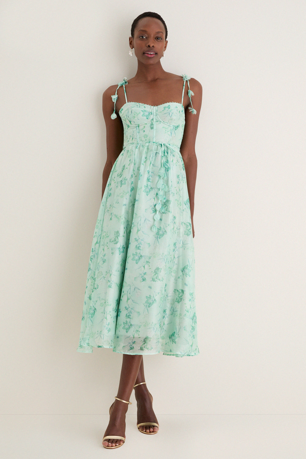 Green Floral Halcyon Midi Dress | ASTR The Label Green Floral Halcyon Midi Dress | ASTR The Label
