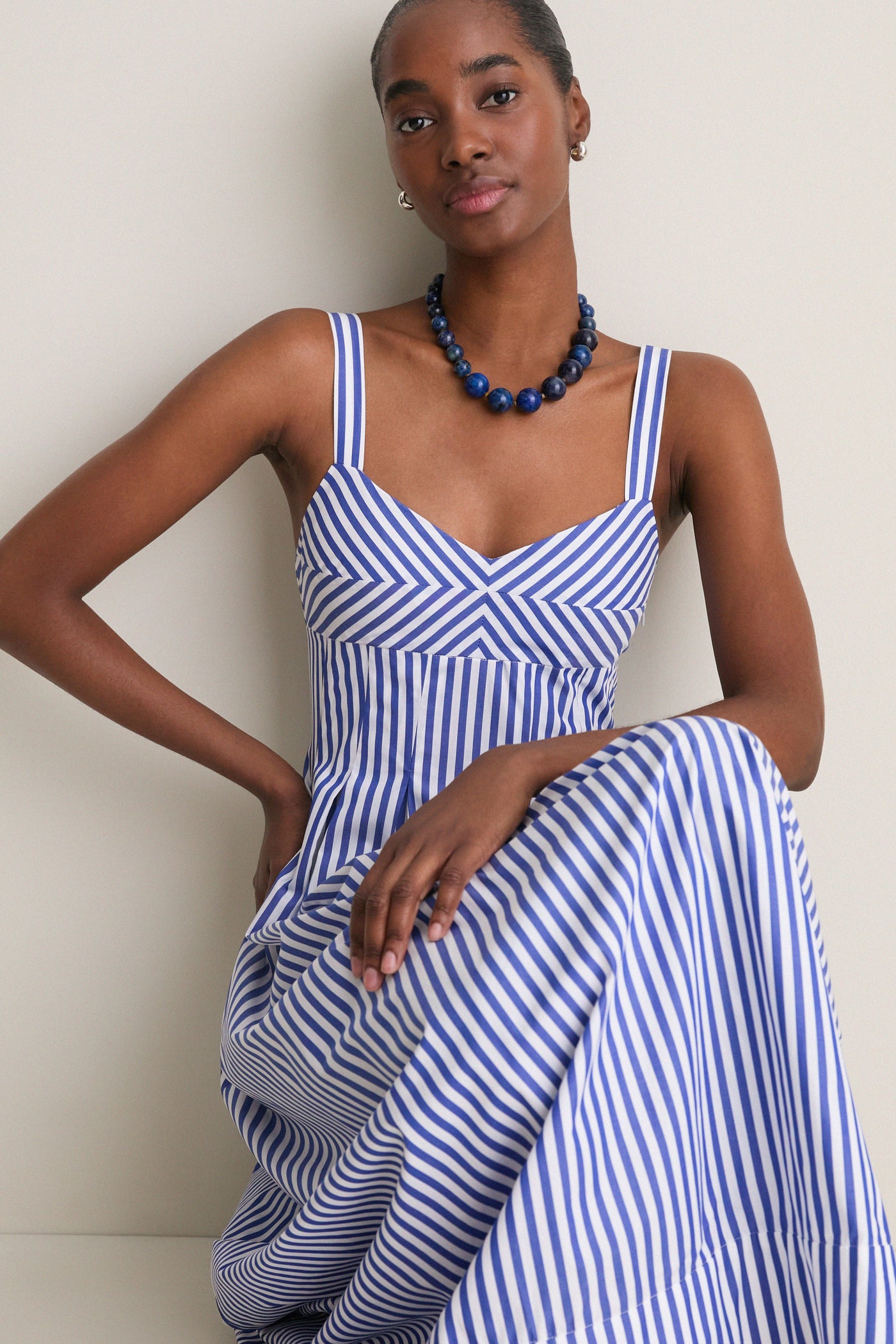Cobalt and White Madeline Dress | La Ligne Cobalt and White Madeline Dress | La Ligne