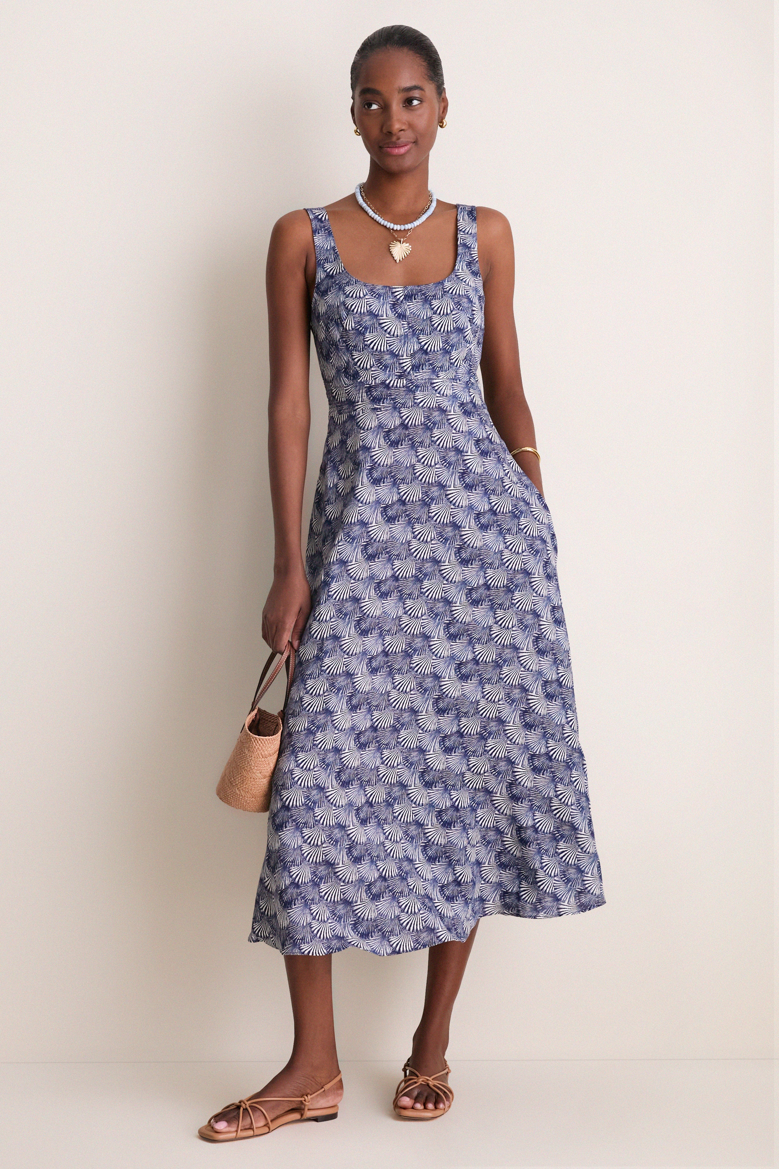 blue sunset tapestry sleeveless midi dress Farm Rio Sunset Tapestry Midi Dress by Farm Rio