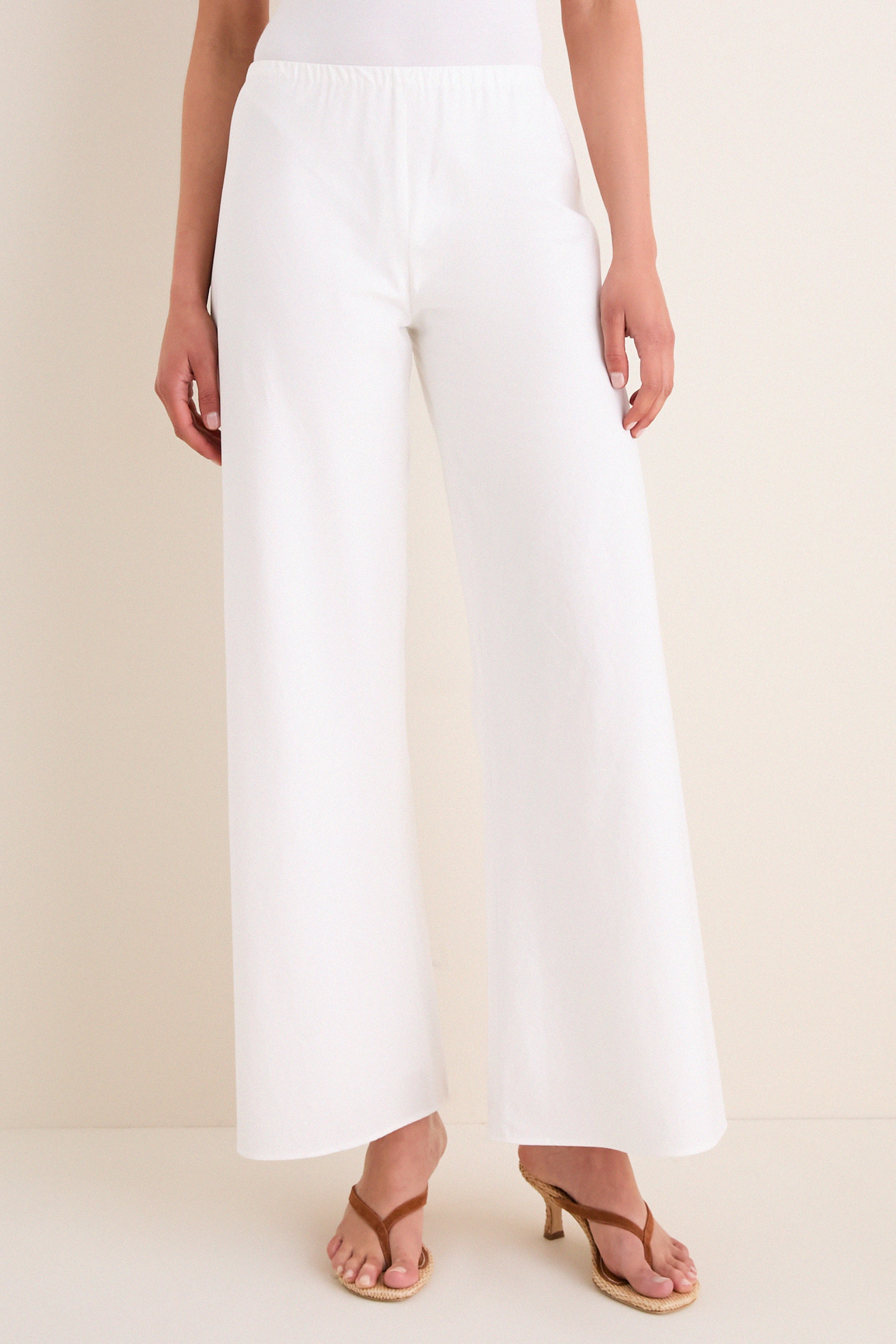 White Cotton Poplin Colby Pant