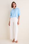 White Cotton Poplin Colby Pant
