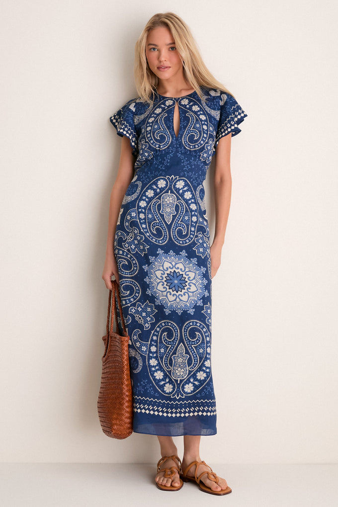 blue paisley dress Turquoise Paisley Dress  pearls & plaid co