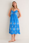 Blue Catharina Embroidery Slip Dress