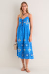 Blue Catharina Embroidery Slip Dress