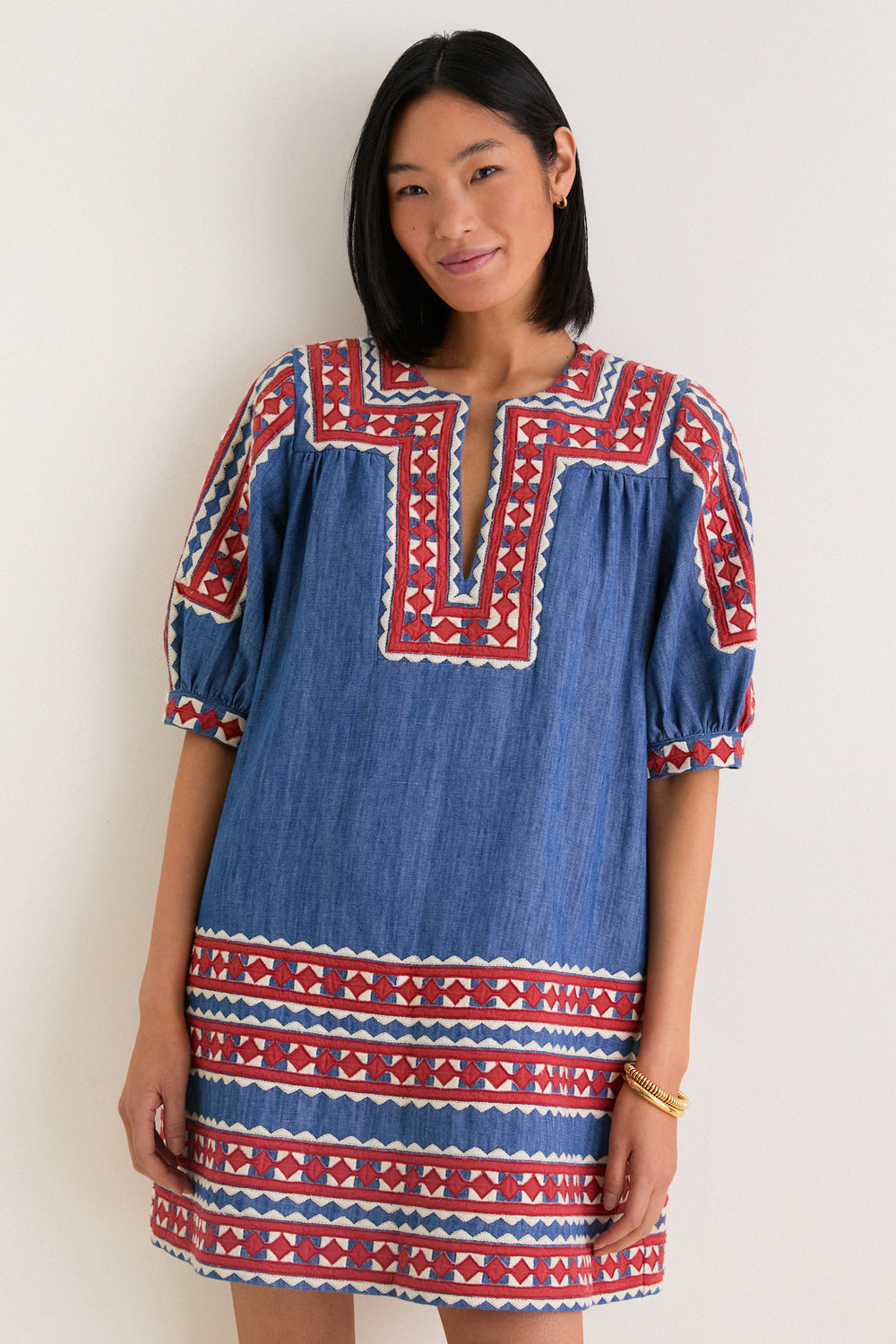 Multi Stina Chambray Mini Dress