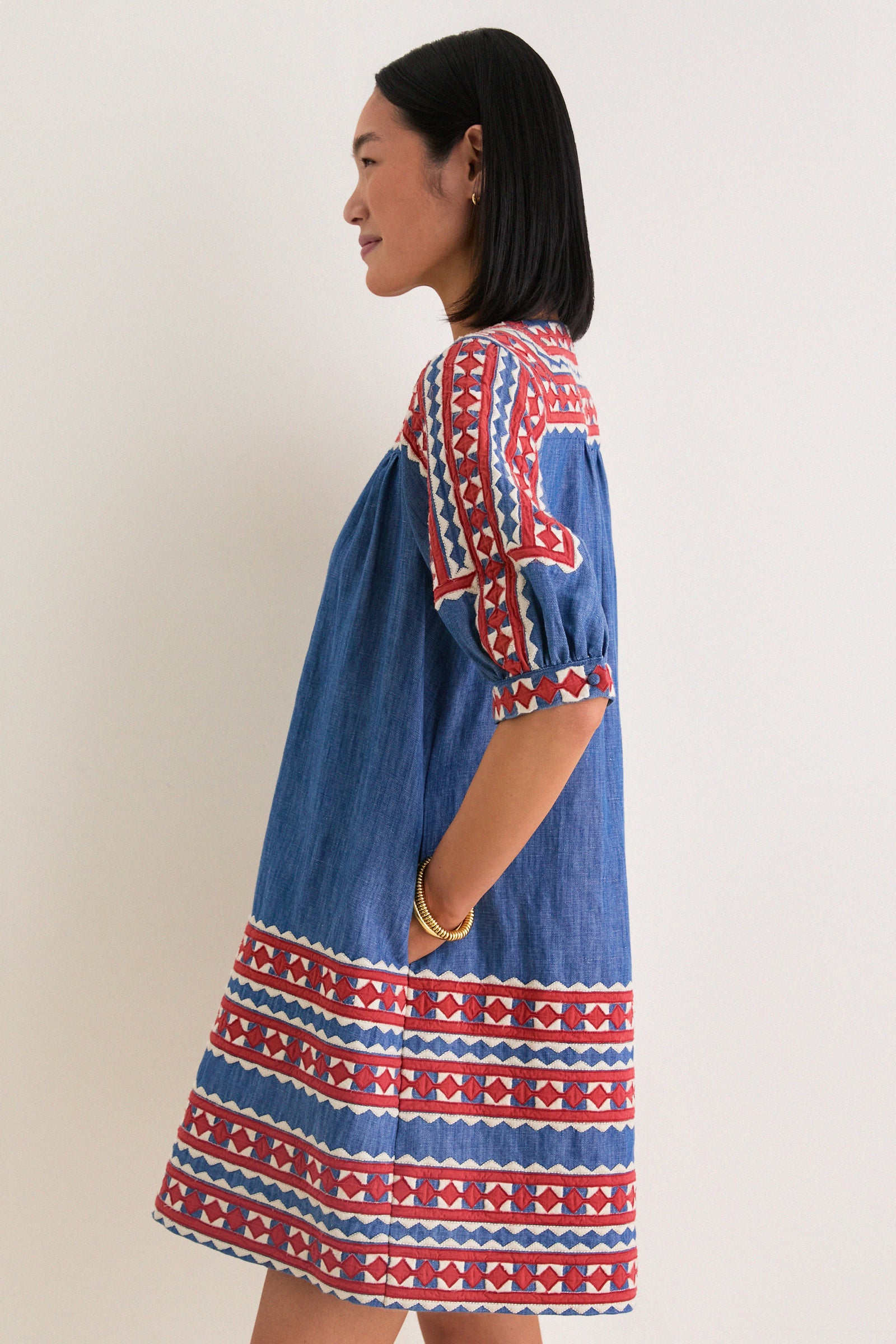 Multi Stina Chambray Mini Dress