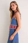 Multi Stina Chambray Sleeveless Top
