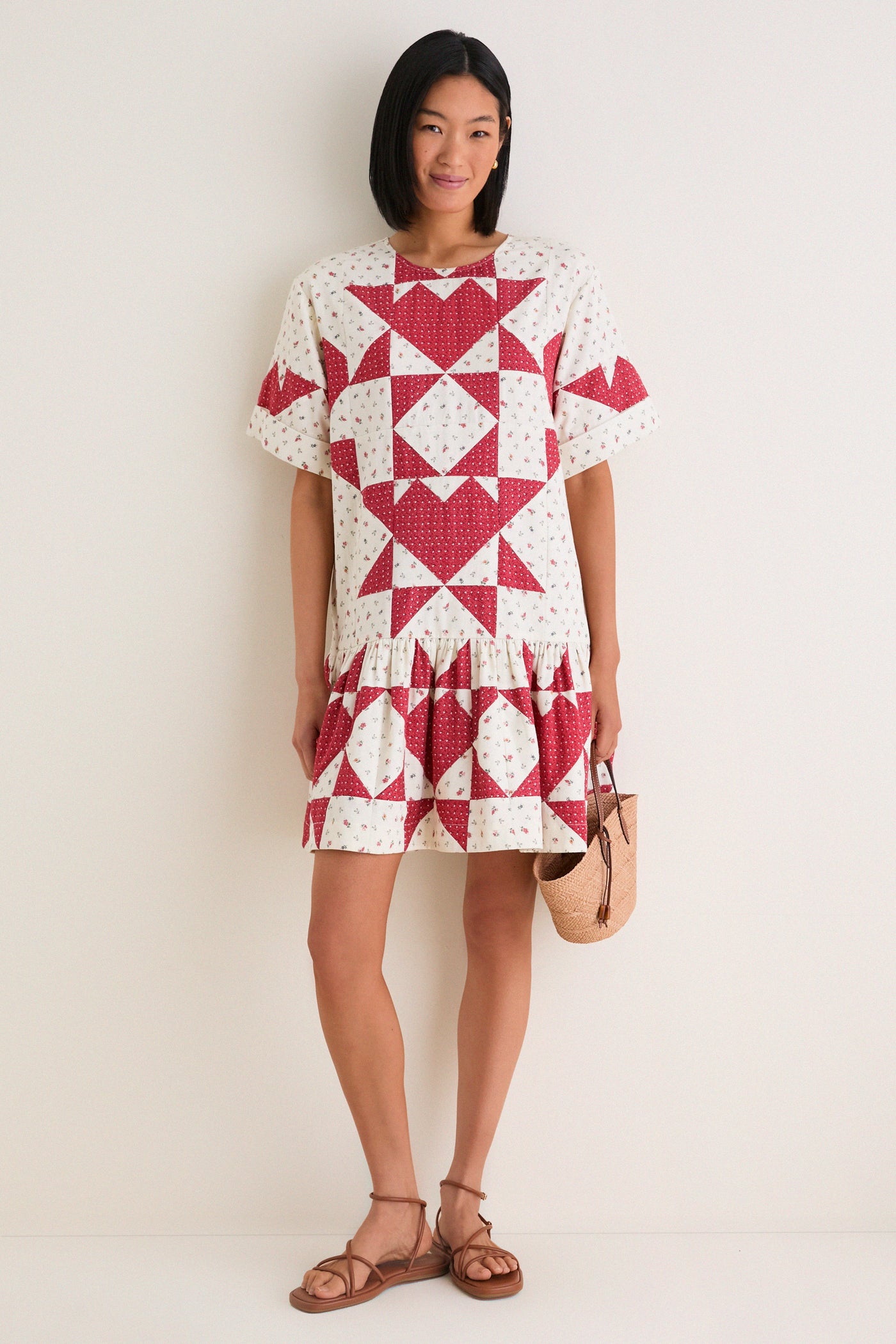 white and red t shirt dress Slip and T-Shirt Dress Combo Red/White