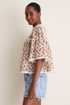Multi Viera Print Short Sleeve Blouse
