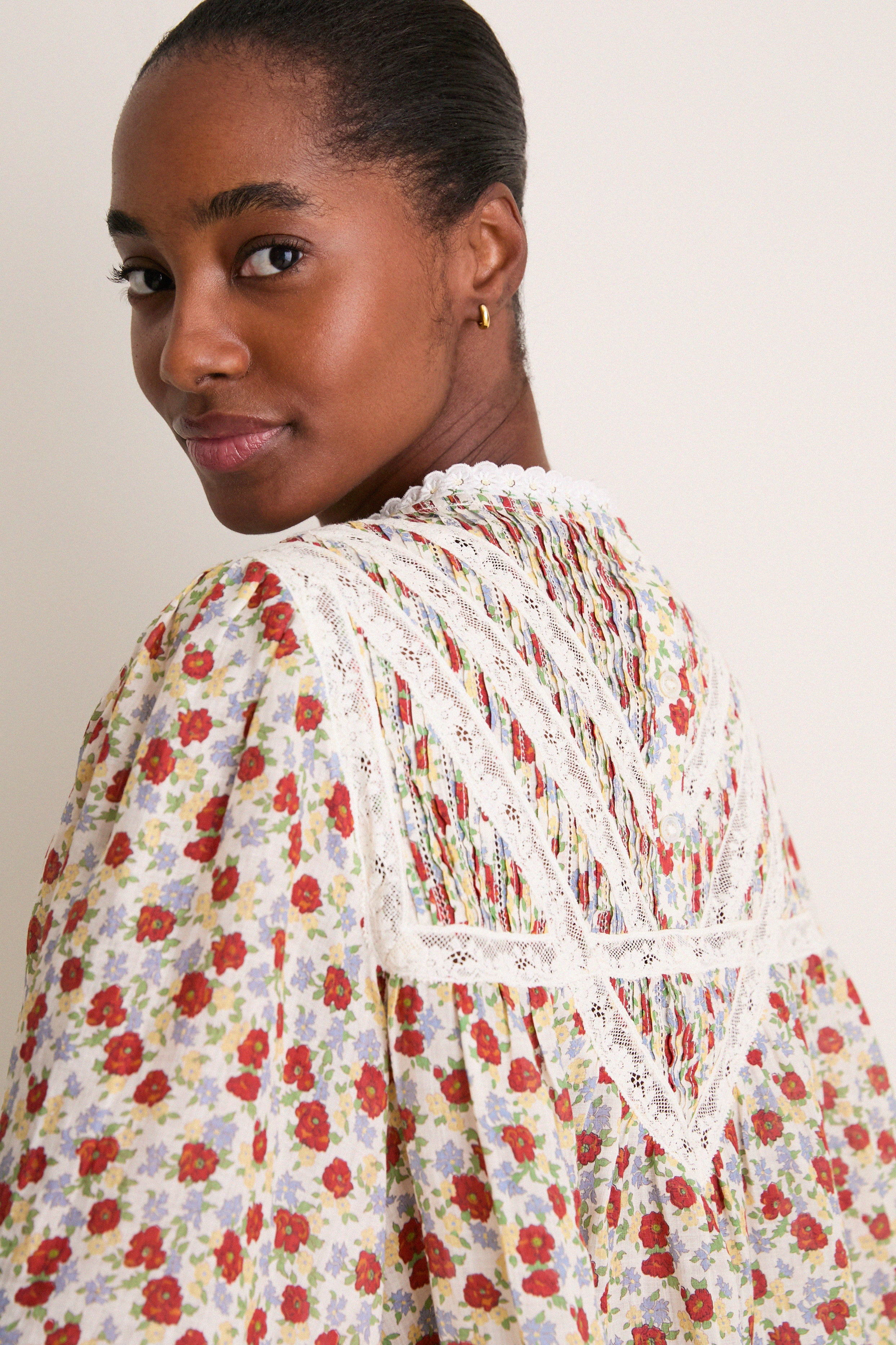 Multi Viera Print Short Sleeve Blouse | Sea New York