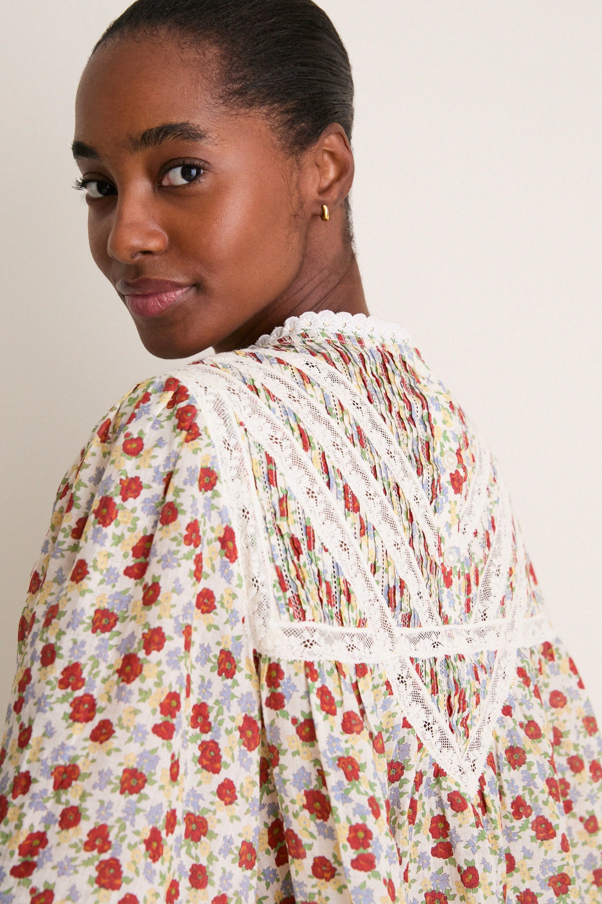 Multi Viera Print Short Sleeve Blouse