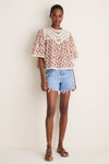 Multi Viera Print Short Sleeve Blouse