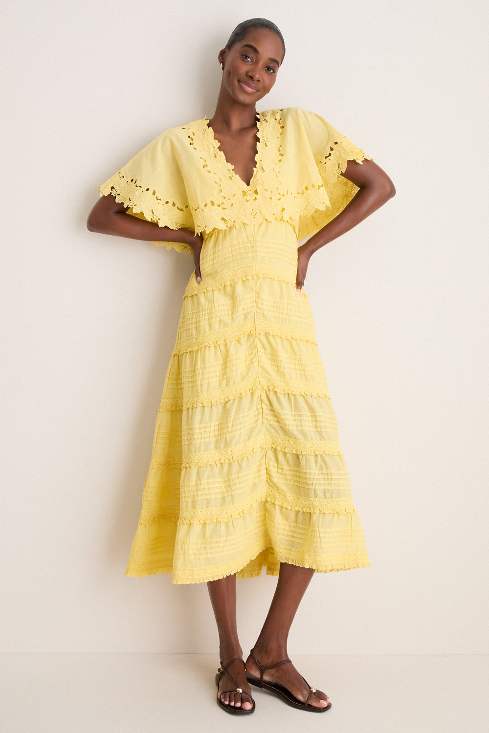 Sea New York Yellow Eleannora Embroidery Dress Yellow / 4