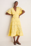 Yellow Eleannora Embroidery Dress