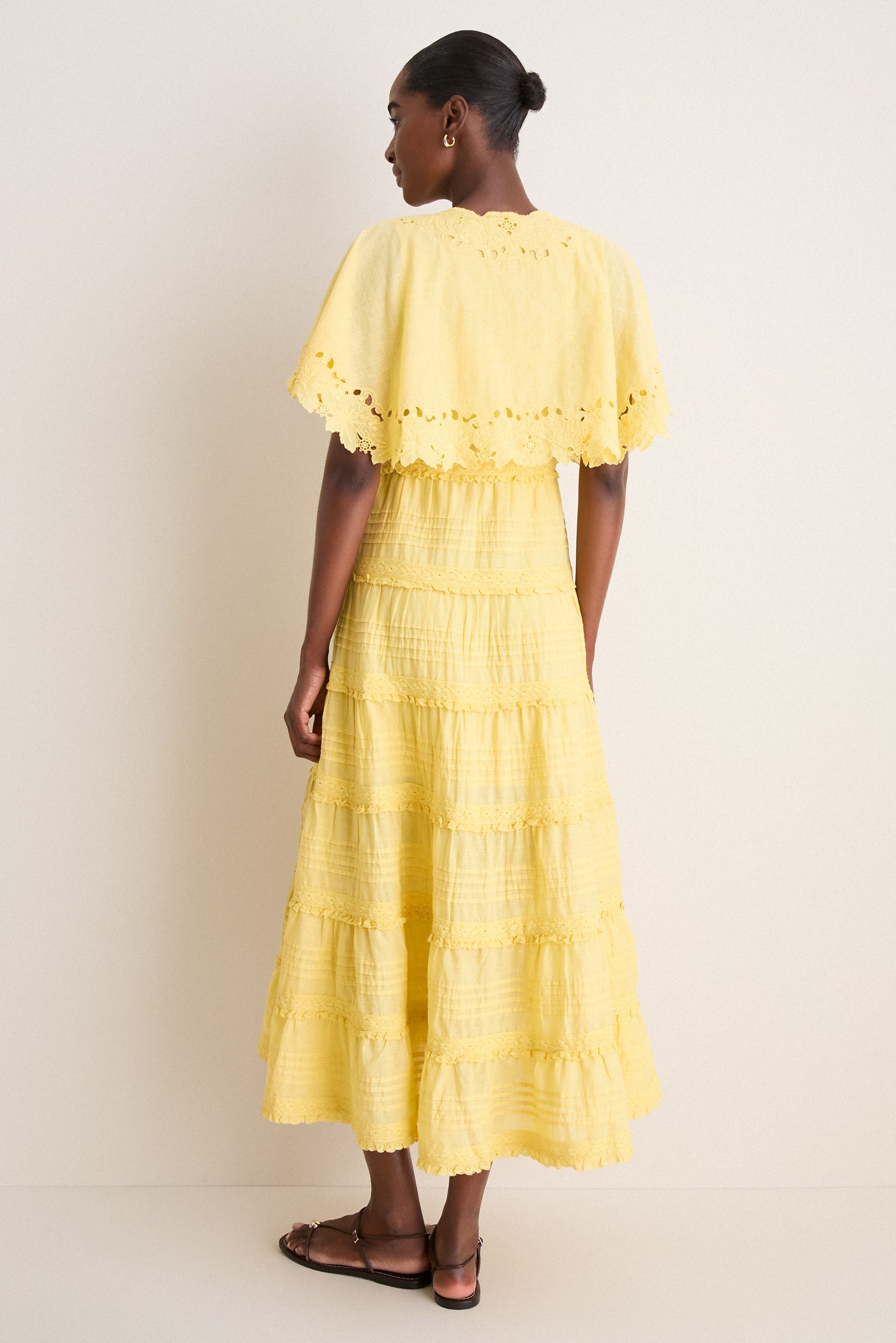 Yellow Eleannora Embroidery Dress