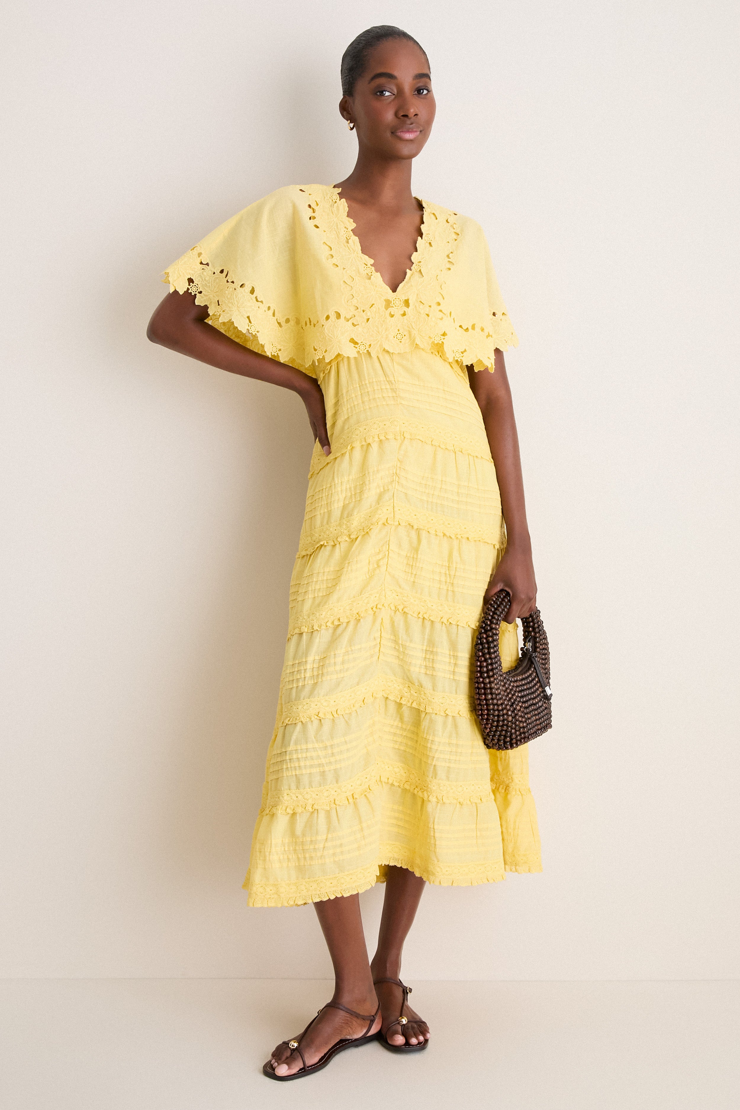 Yellow Eleannora Embroidery Dress
