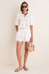 White Gardener Embroidery Shorts