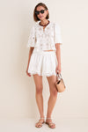 White Gardener Embroidery Short Sleeve Top