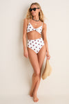 Cream Bindi Strawberry Tie Bikini Top