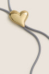 High Polish Gold Art Heart Bolo Tie