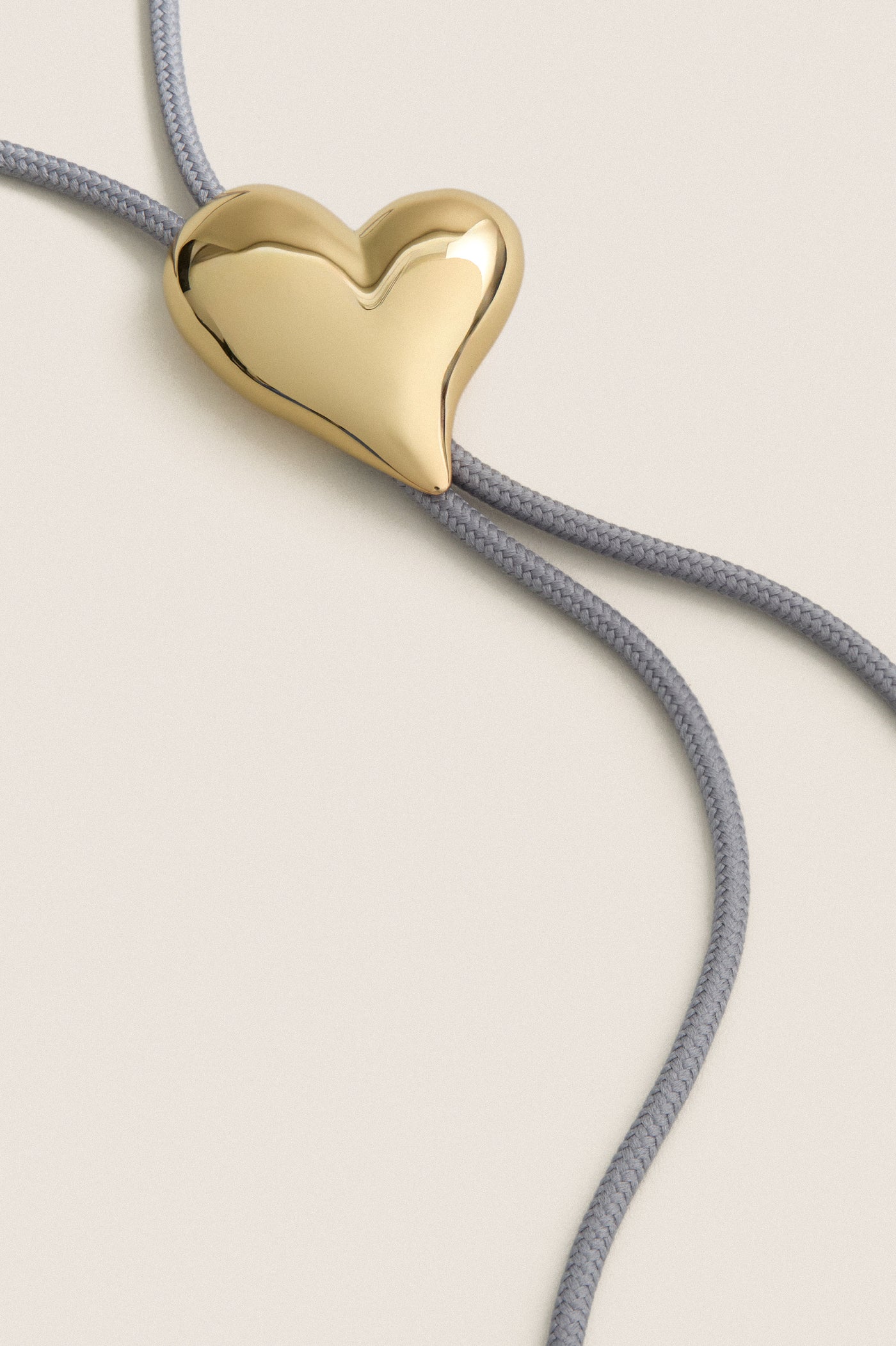 High Polish Gold Art Heart Bolo Tie