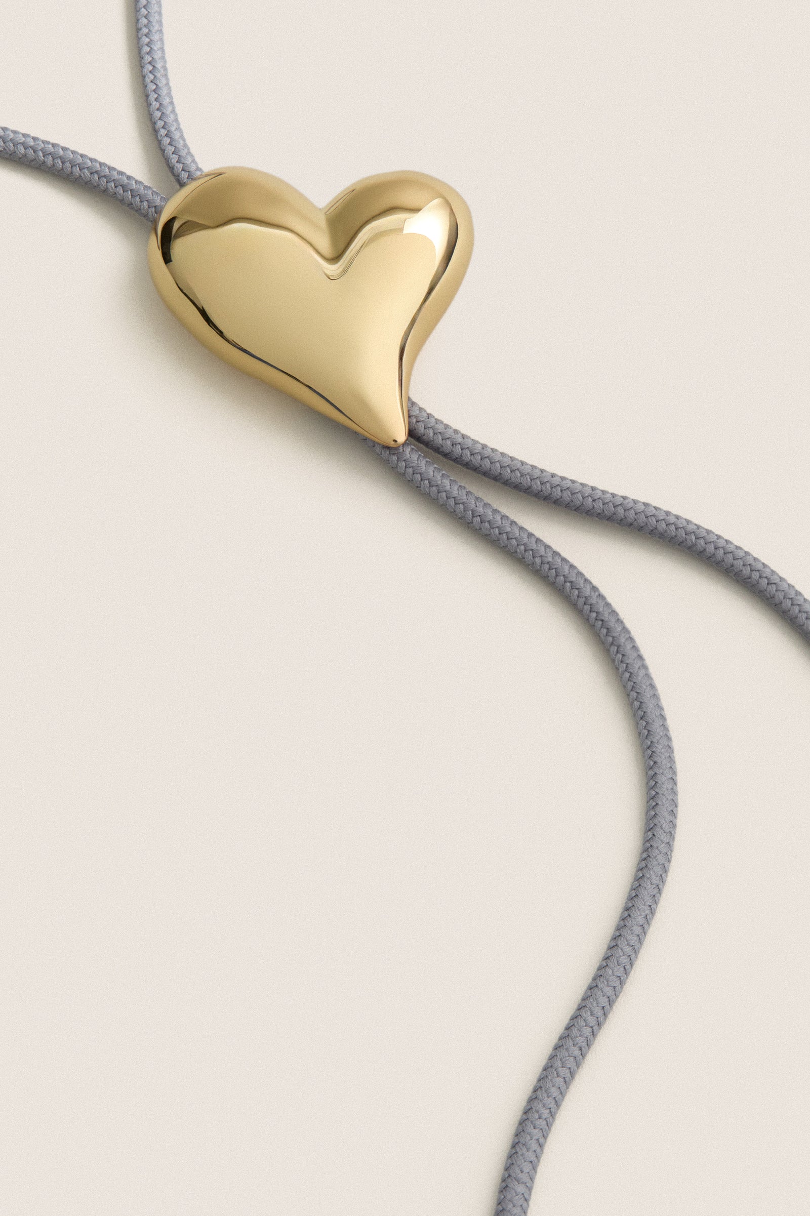 High Polish Gold Art Heart Bolo Tie