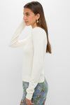 Ivory Cashmere Silk Long Sleeve Katie Tee
