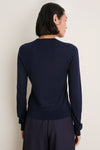 Navy Cashmere Silk Long Sleeve Katie Tee