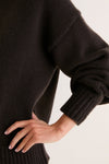 Espresso Genevieve Cashmere Wool Blend Crewneck Sweater