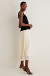 Black and Ivory Square Neck Vest Midi Dress