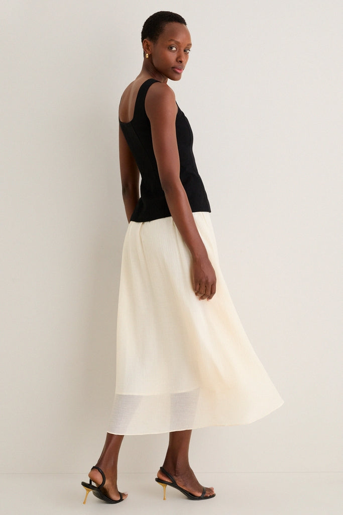 Black and Ivory Square Neck Vest Midi Dress | Moon River Black and Ivory Square Neck Vest Midi Dress | Moon River