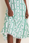 Green Multi Embroidered Detail Midi Dress