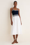 Navy and Off White Knit Top Midi Dress