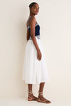 Navy and Off White Knit Top Midi Dress