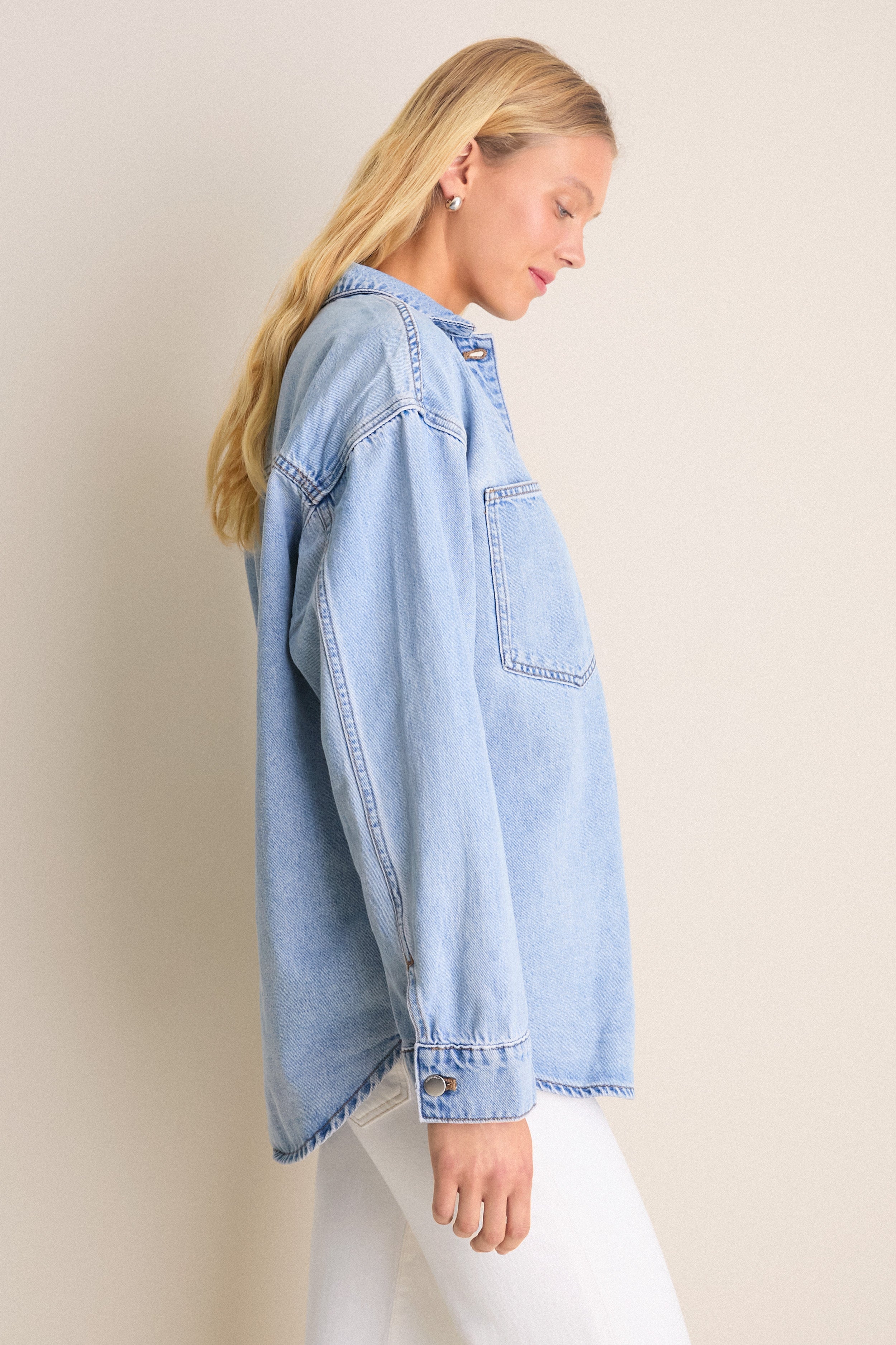 Soft Blue Organic Denim Overshirt | Nude Lucy | Tuckernuck