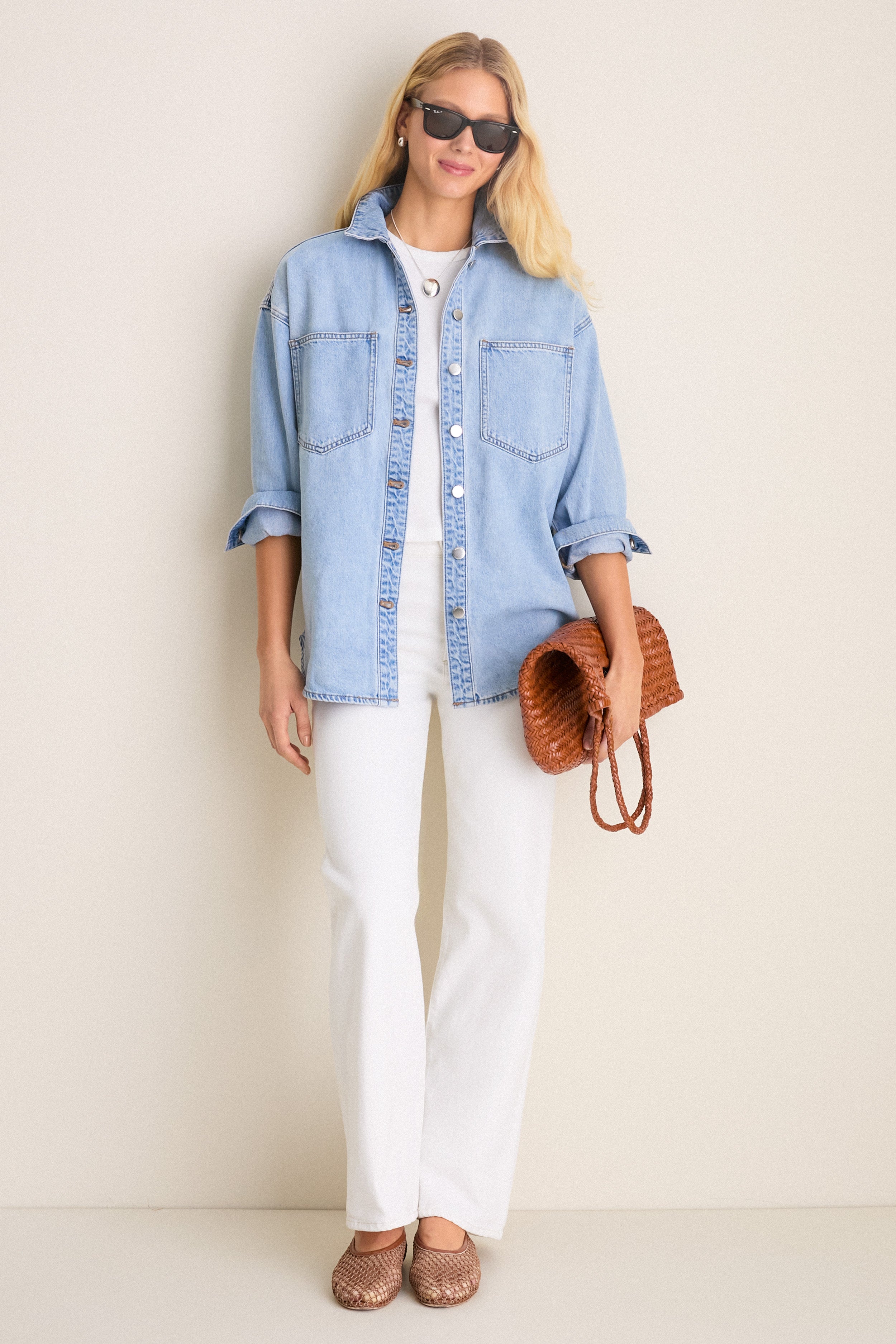 Soft Blue Organic Denim Overshirt | Nude Lucy | Tuckernuck