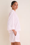 Pink Stripe Pima Cotton Olivia Short Set