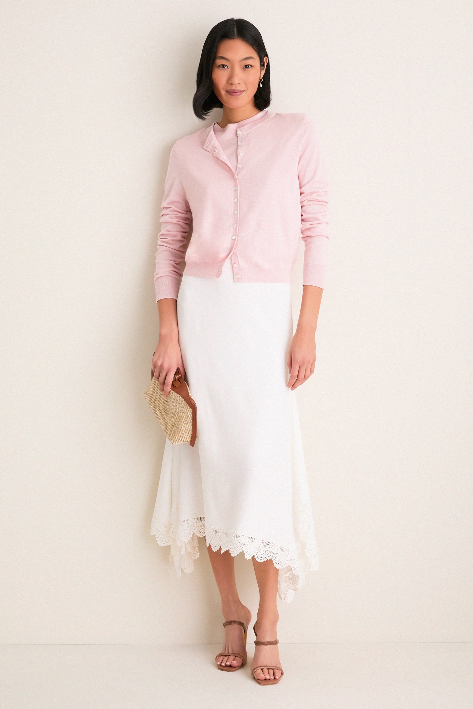 Blush Cashmere Silk Spencer Cardigan
