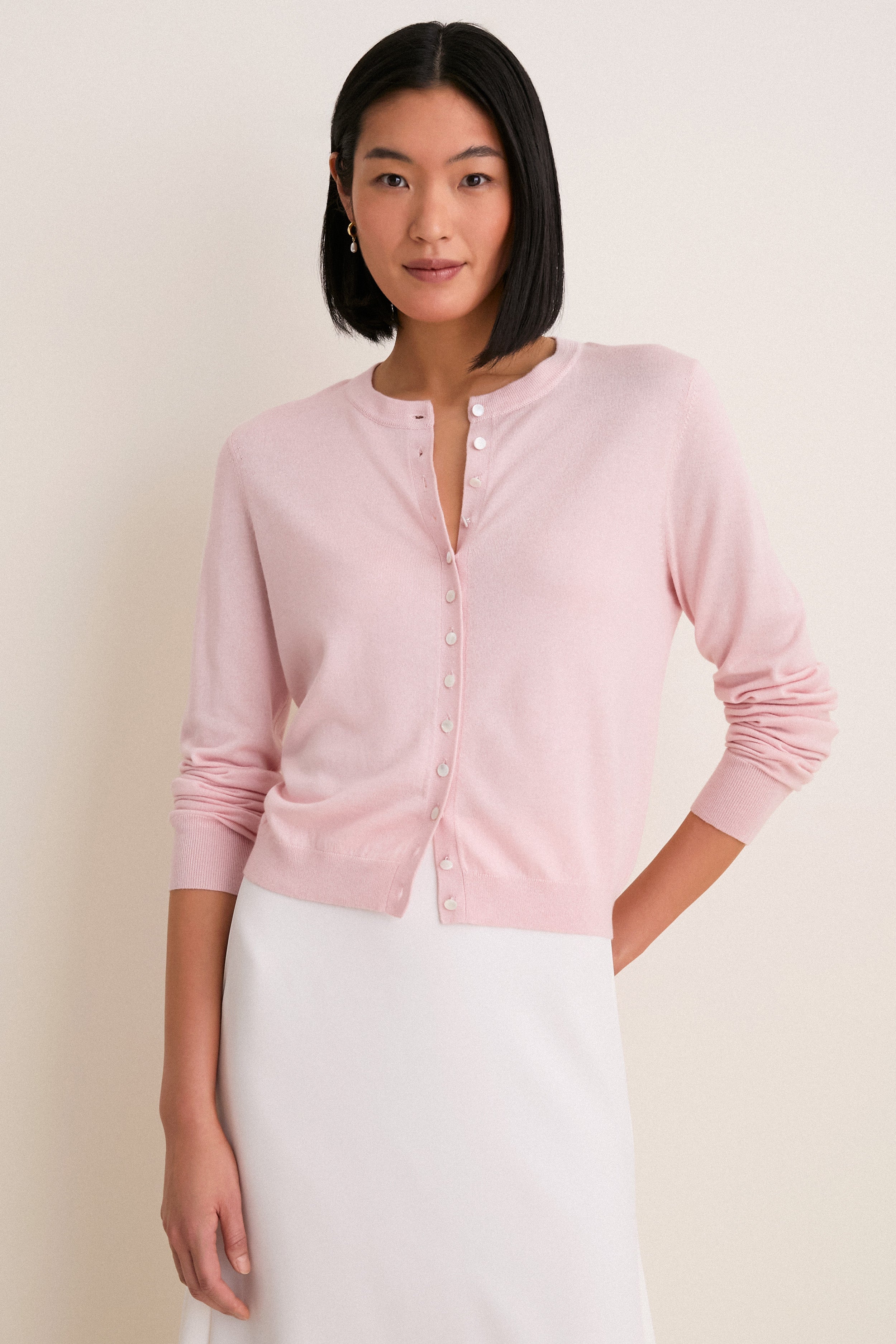 Blush Cashmere Silk Spencer Cardigan | Tuckernuck