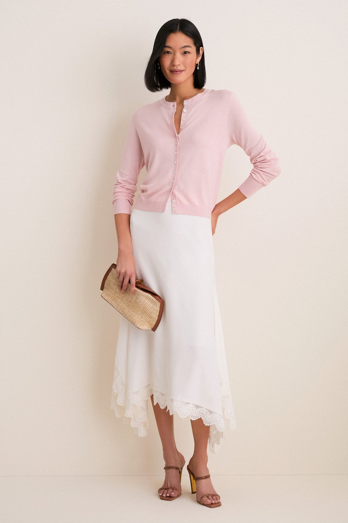 Blush Cashmere Silk Spencer Cardigan