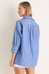 Blue Indigo Stripe Adair Boyfriend Shirt