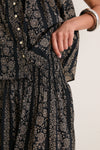 Black and Cream Token Floral Canary Skirt