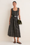 Black and Cream Token Floral Canary Skirt
