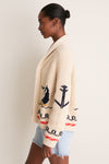 Cream Sailboat Lodge Cardigan